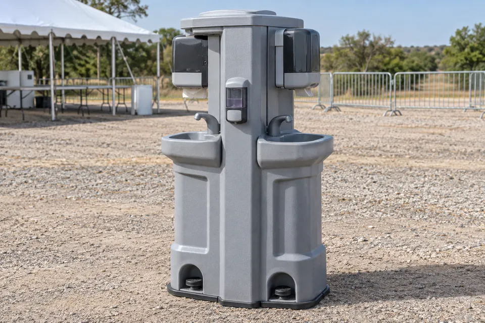 Freestanding portable handwashing station